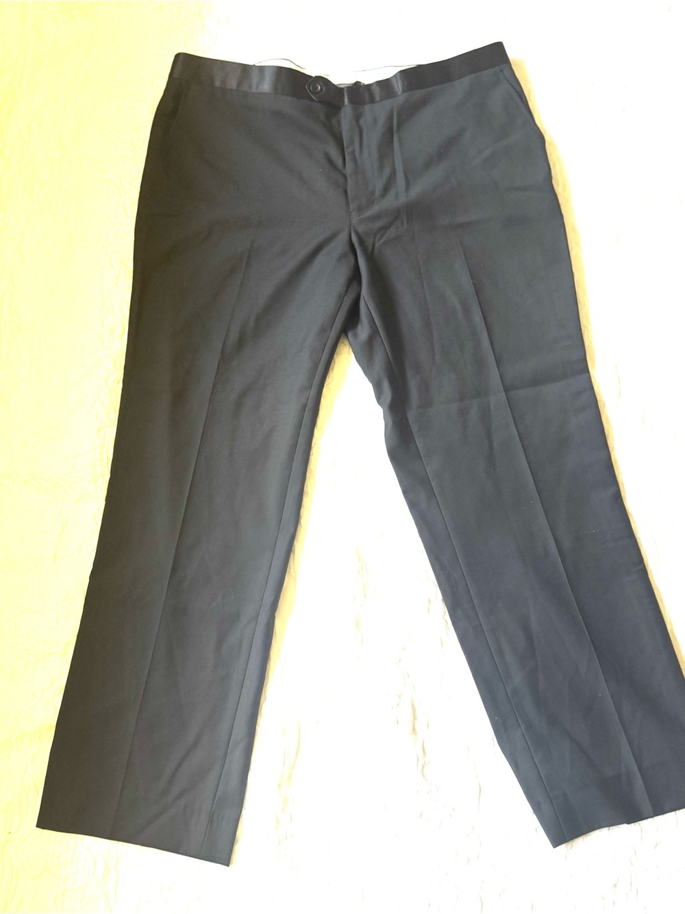 Men's Black Tuxedo Dress Pants with Satin Waist Trim 40X29